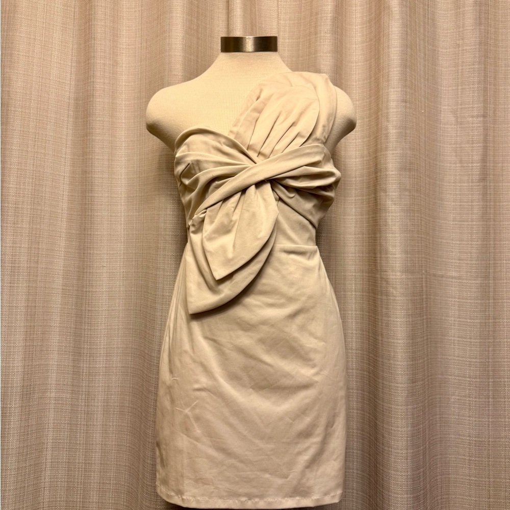 Knotted Flower Bow Mini Dress